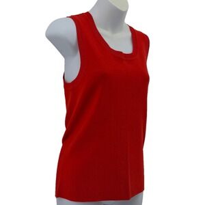Piombo Knit Tank Top Women's XL Red Sleeveless Stretch Sweater Shell NWT